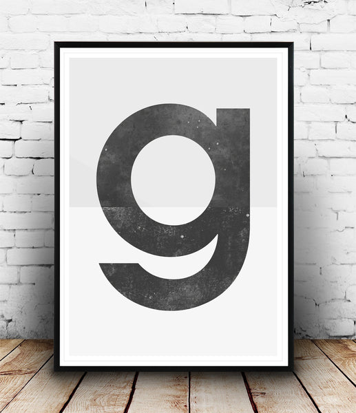 Letter G typographic poster - Wallzilladesign