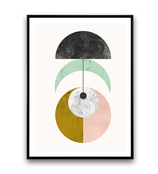 Geometric mobile print in pastel colors - Wallzilladesign