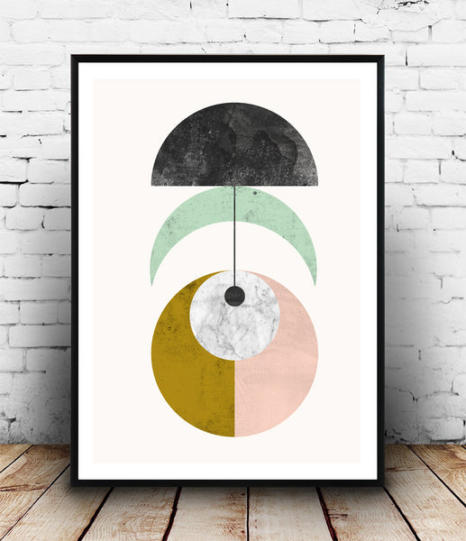 Geometric mobile print in pastel colors - Wallzilladesign