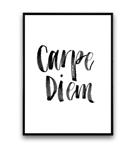 Carpe diem handwritten quote poster - Wallzilladesign