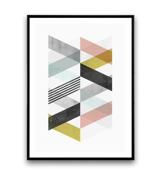 Pastel colored chevrons geometric abstract print - Wallzilladesign