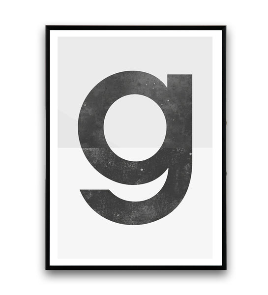 Letter G typographic poster - Wallzilladesign