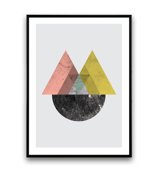 Twin peaks minimalist geometric print - Wallzilladesign