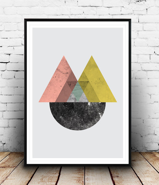 Twin peaks minimalist geometric print - Wallzilladesign