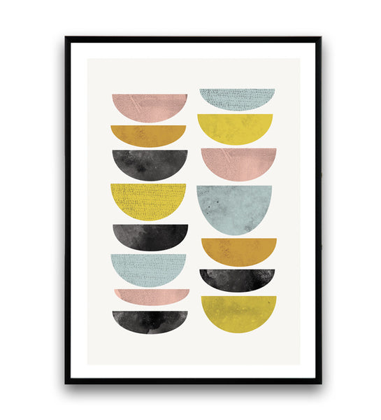 Mid century abstract art, colorful minimalist print, home decor - Wallzilladesign