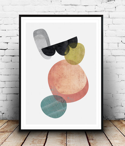 Minimalist abstract print, watercolor art, Scandinavian poster - Wallzilladesign