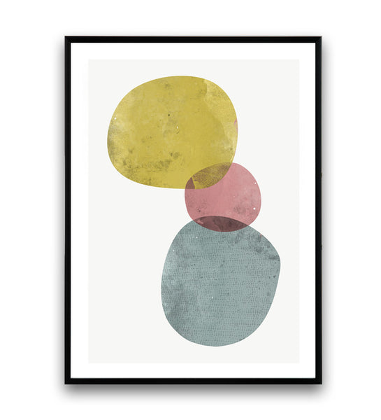 Minimalist abstract print, watercolor art, colorful wall decor - Wallzilladesign