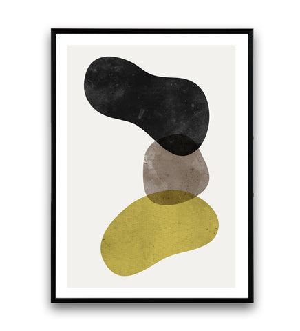 Abstract shapes minimalist art print - Wallzilladesign