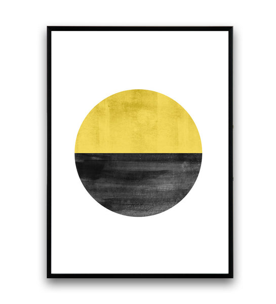 Yellow wall art, watercolor abstract print - Wallzilladesign