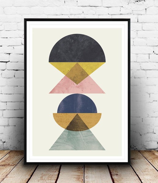 Abstact art, geometric wall decor, watercolor modern art - Wallzilladesign