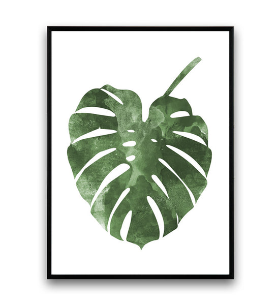 Botanical print, boho chic poster, monstera illustration - Wallzilladesign
