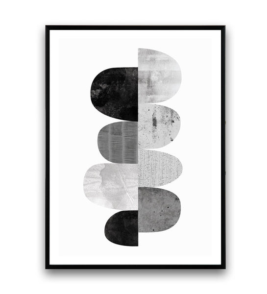 Monochrome print, Scandinavian print, Watercolor abstract, Minimalist print - Wallzilladesign