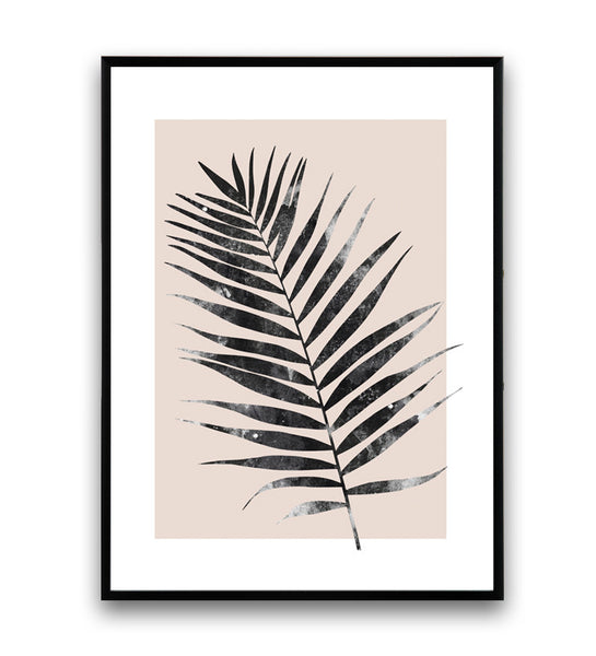 Palm leaf print, pink botanical poster, watercolor art, modern wall decor - Wallzilladesign