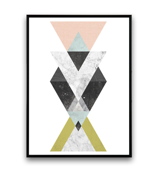 Geometric abstract print, modern wall decor, minimalist art, watercolor decor - Wallzilladesign