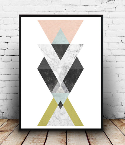 Geometric abstract print, modern wall decor, minimalist art, watercolor decor - Wallzilladesign