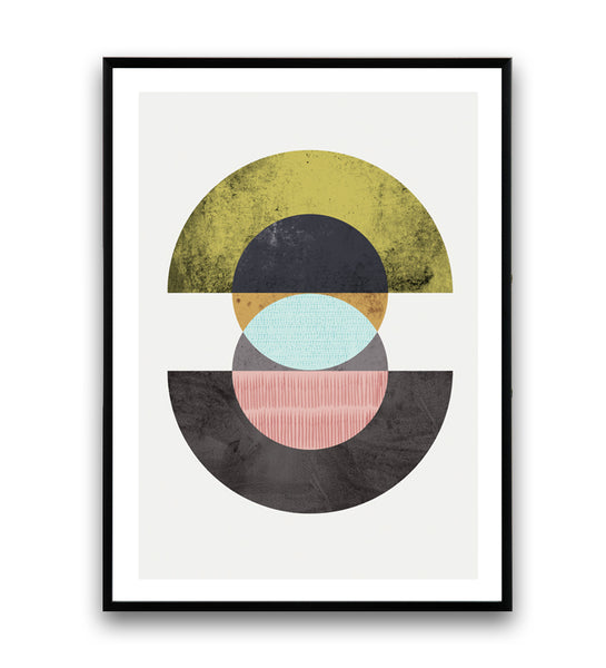 Abstract geometric circles composition - Wallzilladesign