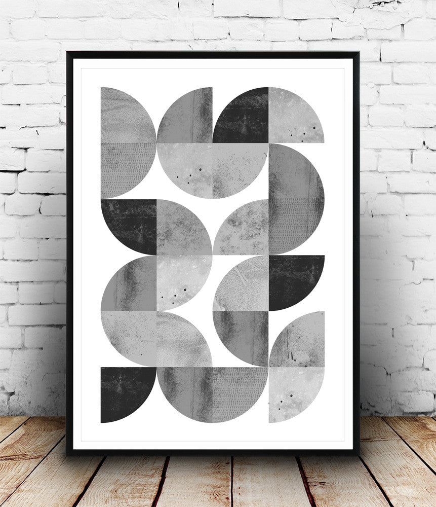 Geometric Shapes Art Black And White