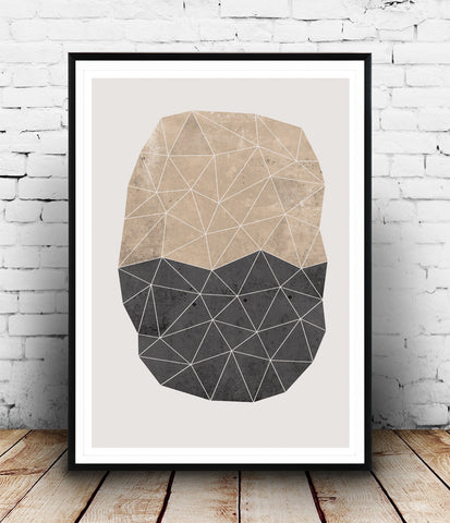 Nordic design geometric abstract print - polygon - Wallzilladesign