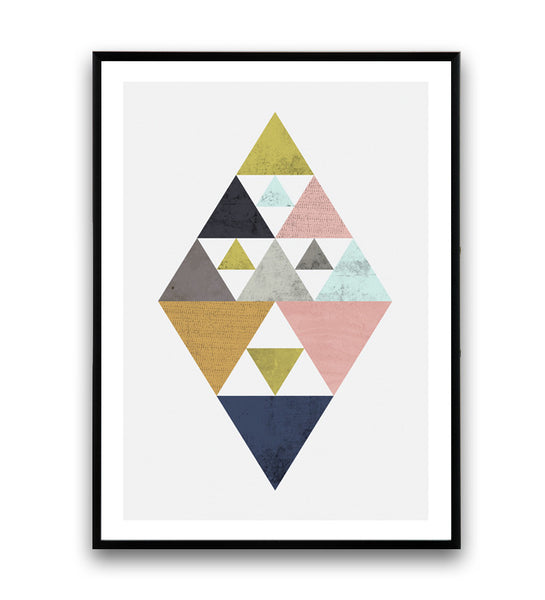 Abstract triangle geometric print - Wallzilladesign