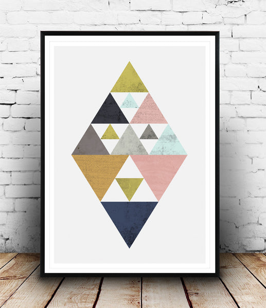 Abstract triangle geometric print - Wallzilladesign