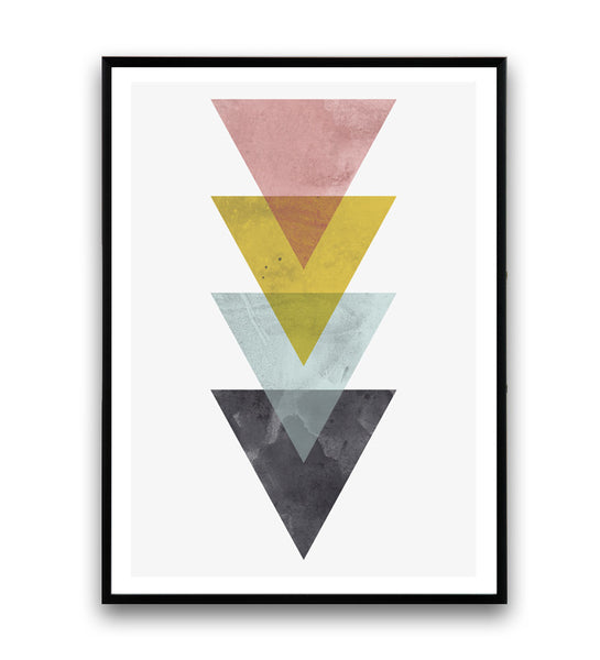Boho chic print, Scandinavian design, Minimalist modern art, Triangle print - Wallzilladesign