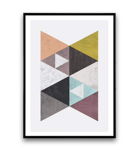 Nordic design wall decor print with watercolor textures - Wallzilladesign
