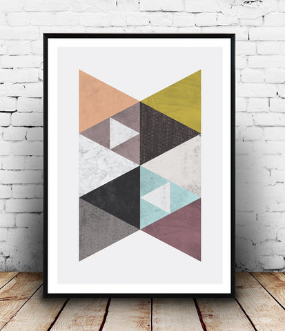 Nordic design wall decor print with watercolor textures - Wallzilladesign