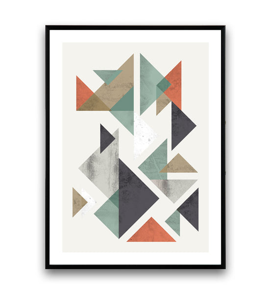 Geometric tangrams abstract print - Wallzilladesign
