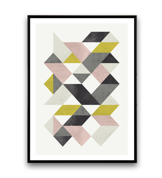 Geometric poster with abstract triangle shape - Wallzilladesign