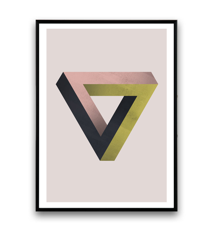Impossible triangle geometric poster - Wallzilladesign