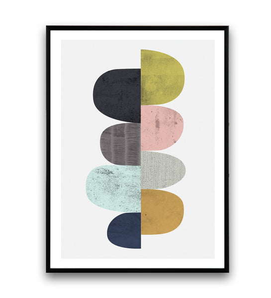 Colorful geometric abstract print, Scandinavian design - Wallzilladesign