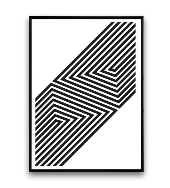 Op art print, geometric abstract art, simple wall decor, boho chic print - Wallzilladesign