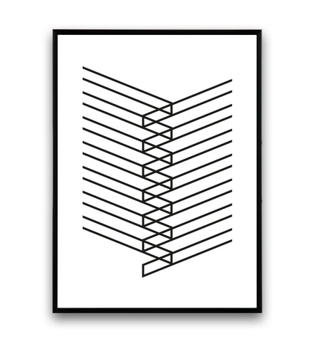 Simple lines minimalist abstract poster - Wallzilladesign