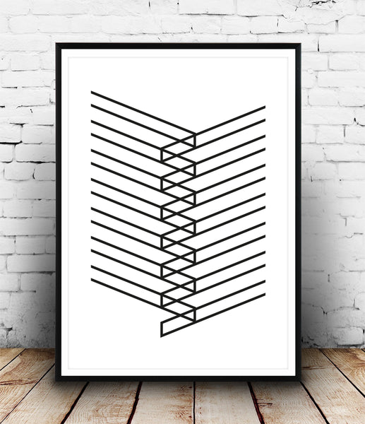Simple lines minimalist abstract poster - Wallzilladesign