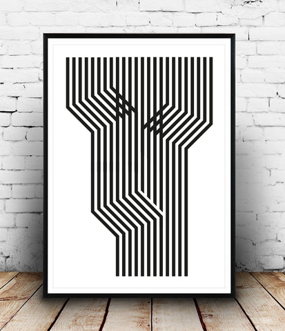 Vertical lines minimalist geometric print - Wallzilladesign