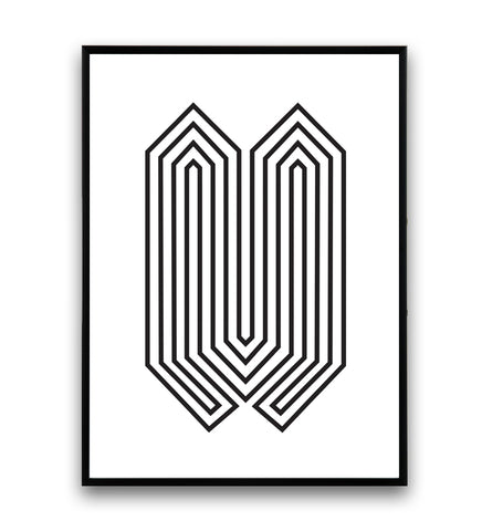 Simple minimalistic op art print - Wallzilladesign
