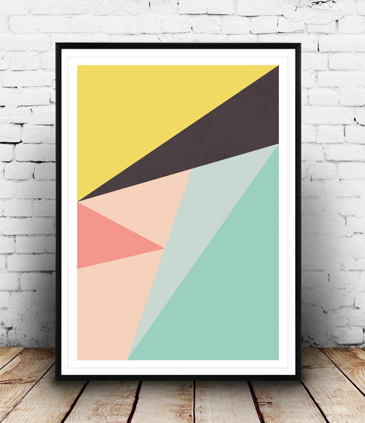 Colorful abstract composition print - Wallzilladesign