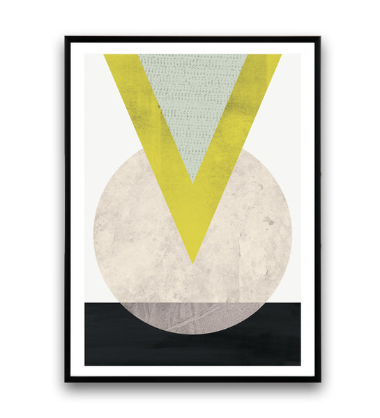 Circle abstract print, watercolor design print, minimalist poster - Wallzilladesign