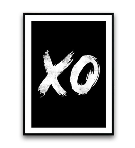 Hugs and kisses XO typography poster - Wallzilladesign